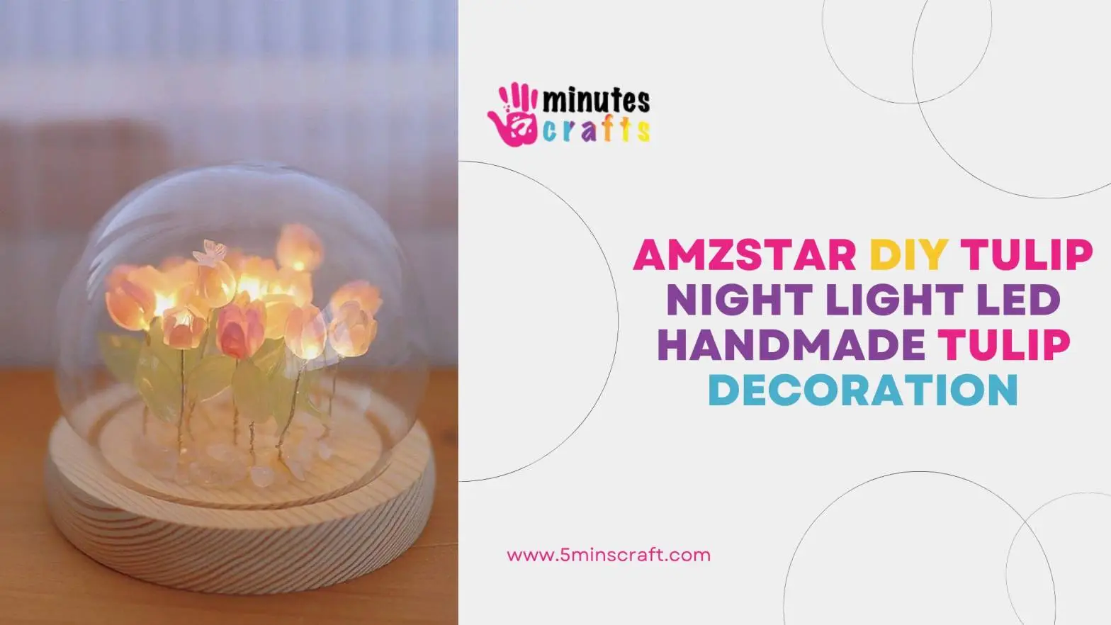 Amzstar DIY Tulip Night Light Led Handmade Tulip Decoration