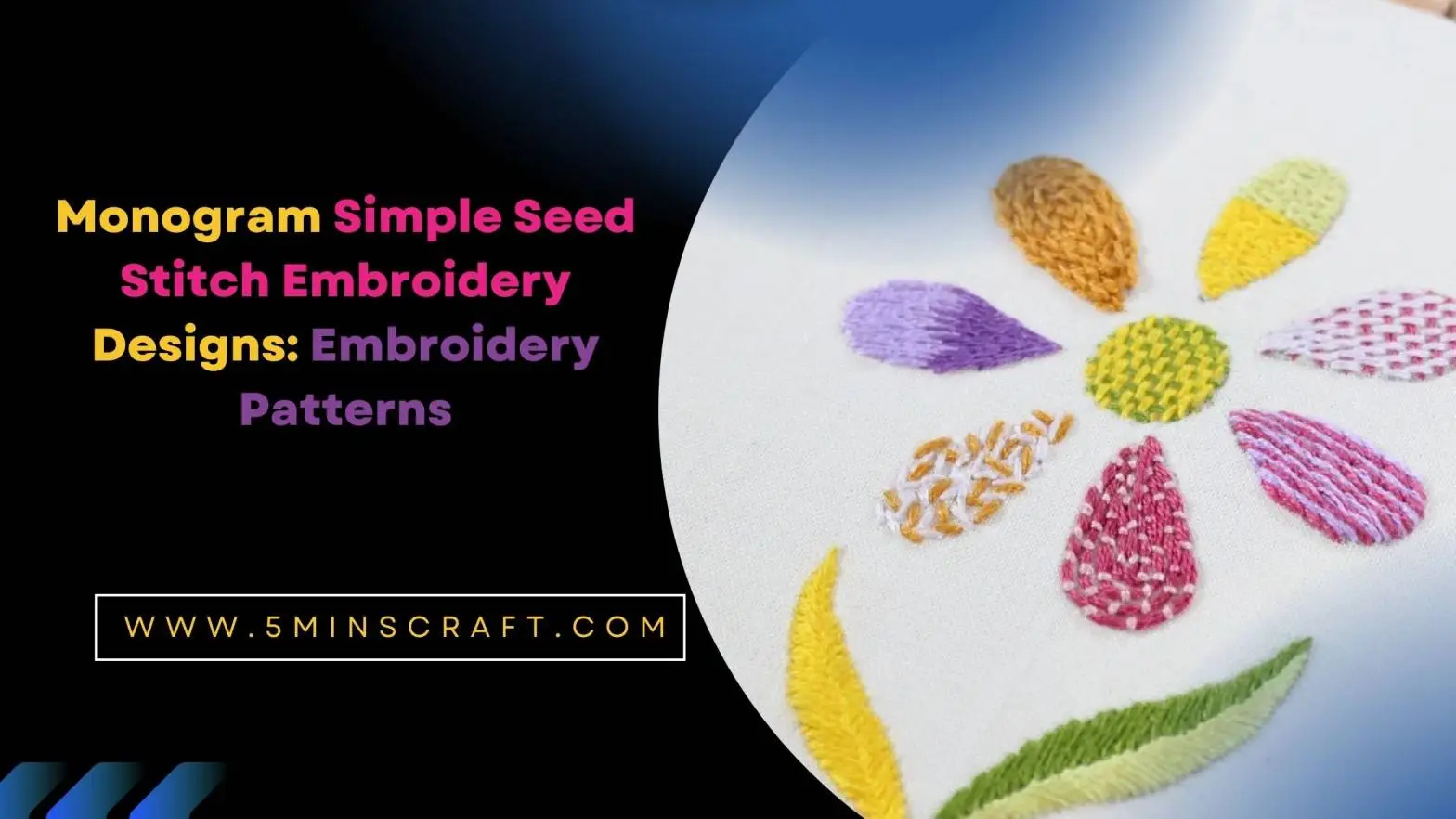  Monogram Simple Seed Stitch Embroidery Designs​: Embroidery Patterns